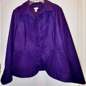 Chico's purple blazer with hook and eye closures